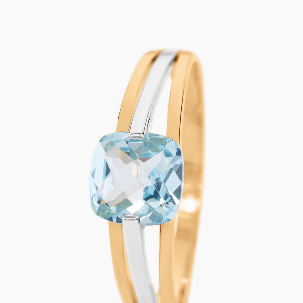 Bague Sidoine Or Bicolore Topaze - Bagues solitaires Femme | Histoire d’Or
