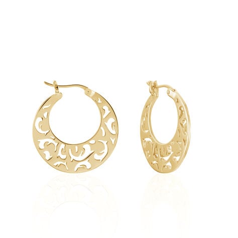 Créoles Tyfene Plaqué Or Jaune - Boucles d'oreilles créoles Femme | Histoire d’Or