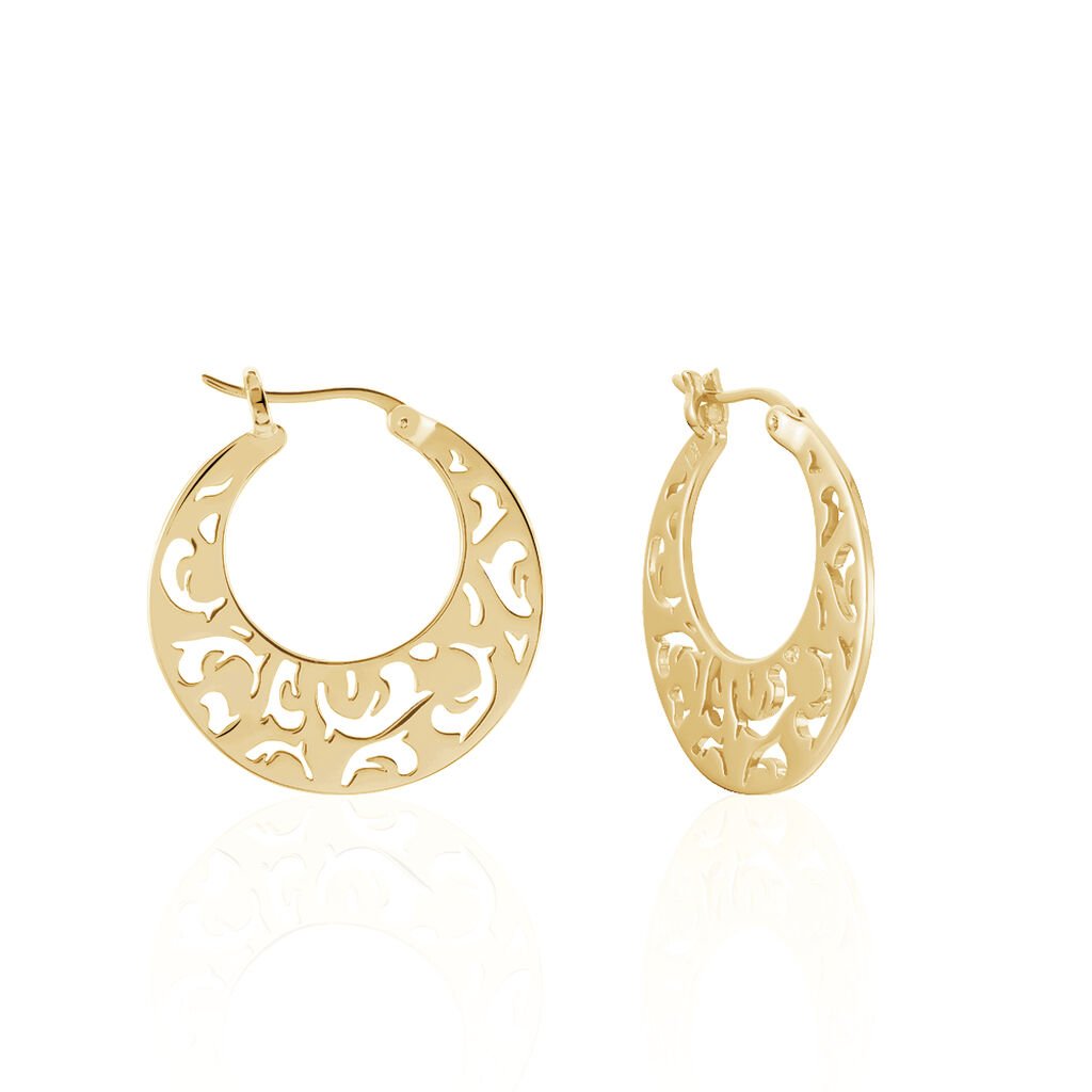Créoles Tyfene Plaqué Or Jaune - Boucles d'oreilles créoles Femme | Histoire d’Or
