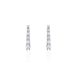 Boucles D'oreilles Pendantes Georas Or Blanc Oxyde - Boucles d'oreilles pendantes Femme | Histoire d’Or