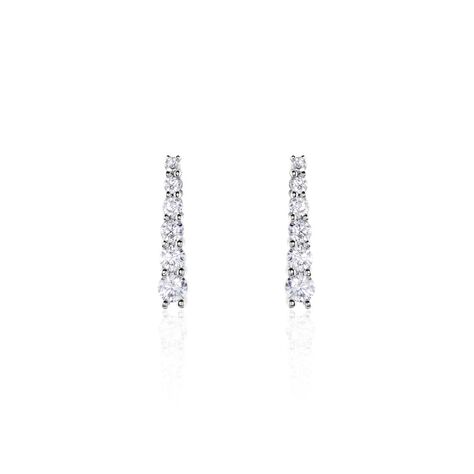 Boucles D'oreilles Pendantes Georas Or Blanc Oxyde - Boucles d'oreilles pendantes Femme | Histoire d’Or