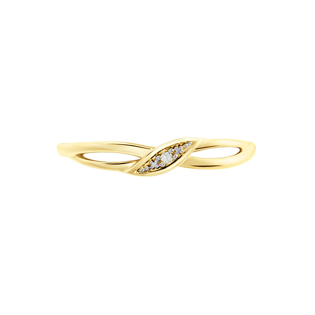 Bague Or Jaune Unora Diamants - Bagues avec pierre Femme | Histoire d’Or