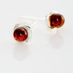 Boucles D'oreilles Puces Argent Blanc Joude Ambre - Boucles d'oreilles fantaisie Femme | Histoire d&rsquo;Or