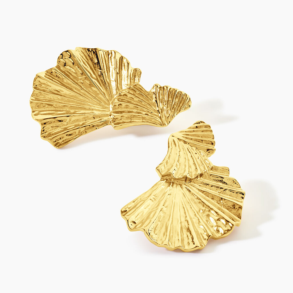 Boucles D'Oreilles Puces Adelphie Acier Jaune - Boucles d'oreilles fantaisie Femme | Histoire d&rsquo;Or