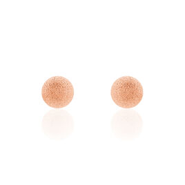 Boucles D'oreilles Puces Fidelia Boule Sablee Or Rose - Clous d'oreilles Femme | Histoire d’Or