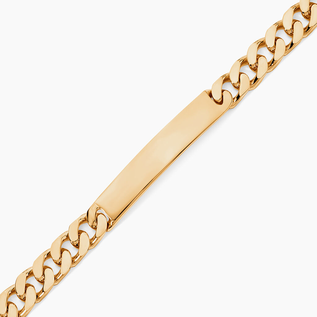Bracelet Identit&eacute; Clement Plaqu&eacute; Or Jaune - Gourmettes Homme | Histoire d&rsquo;Or