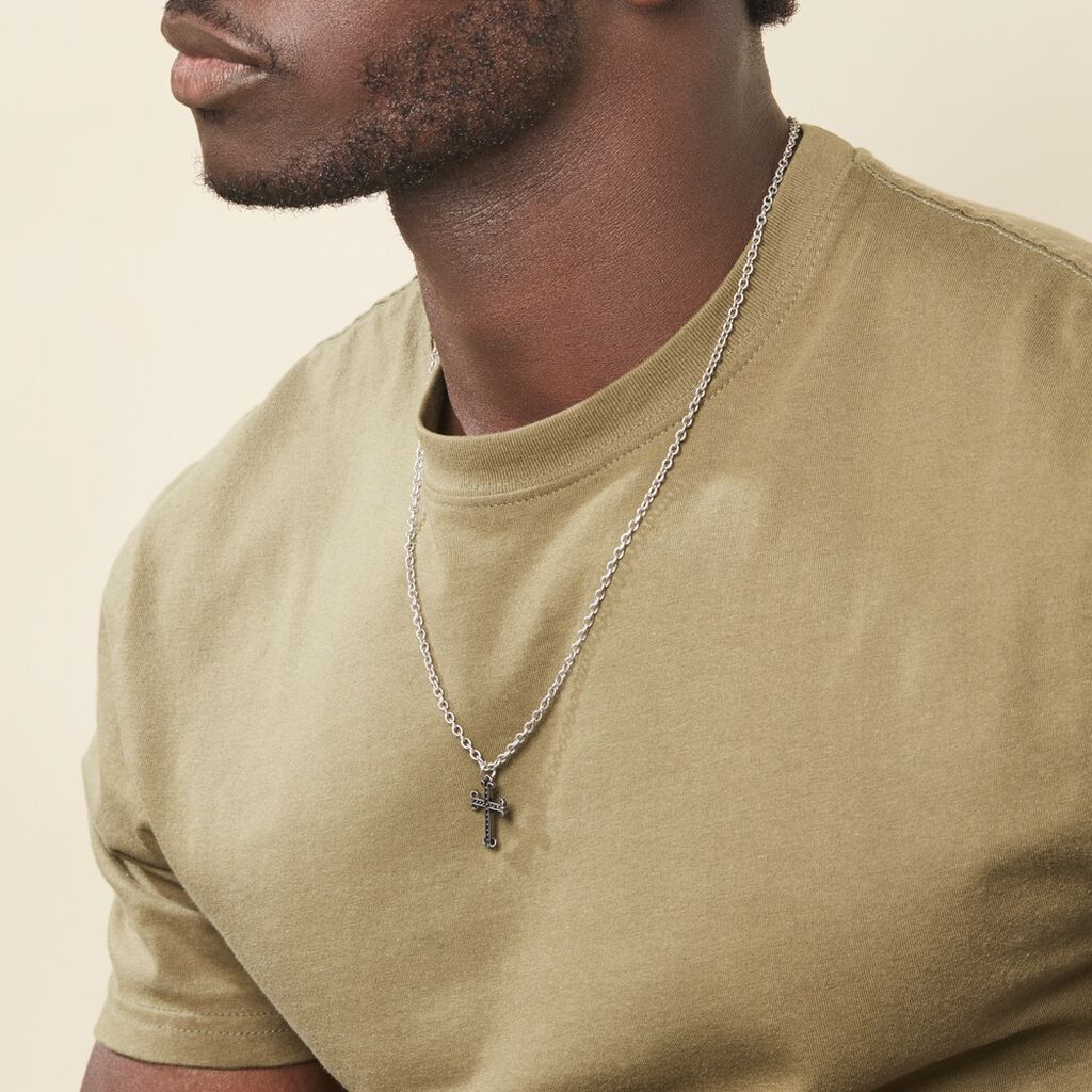 Collier Jodoc Acier Blanc - Colliers fantaisie Homme | Histoire d’Or