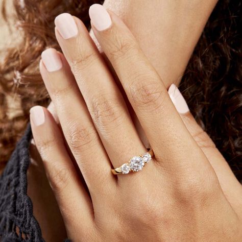 Bague Hilar Plaqué Or Oxydes De Zirconium - Bagues solitaires Femme | Histoire d’Or