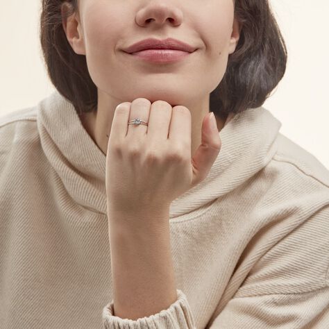 Bague Mahina Or Blanc Topaze - Bagues solitaires Femme | Histoire d’Or