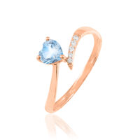 Bague Eva Or Rose Topaze Et Diamant