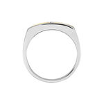 Bague Robinson Argent Bicolore Rhodi&eacute; Diamant Blanc - Bagues solitaires Homme | Histoire d&rsquo;Or