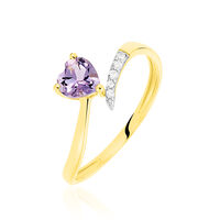 Bague Eva Or Jaune Amethyste Et Diamant