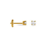 Boucles D'oreilles Puces Clavie Or Jaune Diamant - Clous d'oreilles Femme | Histoire d&rsquo;Or