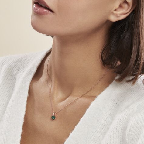 Collier Argent Rose Atieno Oxyde De Zirconium - Bijoux Coeur Femme | Histoire d’Or