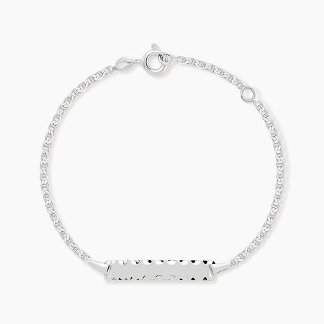 Bracelet Identit&eacute; Esta Maille For&ccedil;at Or Blanc - Bracelets Communion Enfant | Histoire d&rsquo;Or