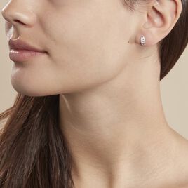 Boucles D'oreilles Puces Eternite Or Blanc Diamant - Clous d'oreilles Femme | Histoire d’Or