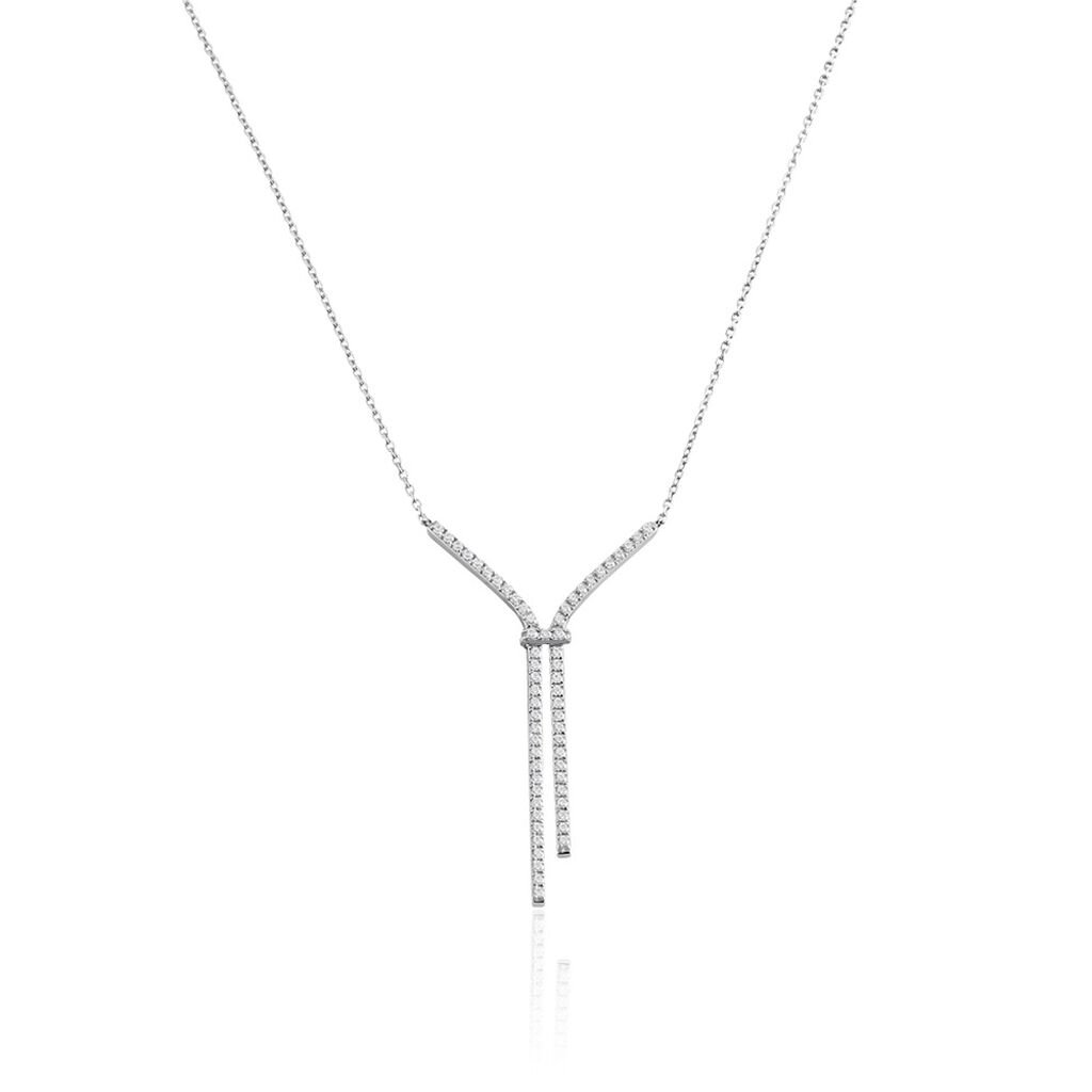 Collier Or Blanc Gwalduz Oxydes De Zirconium - Colliers Femme | Histoire d’Or