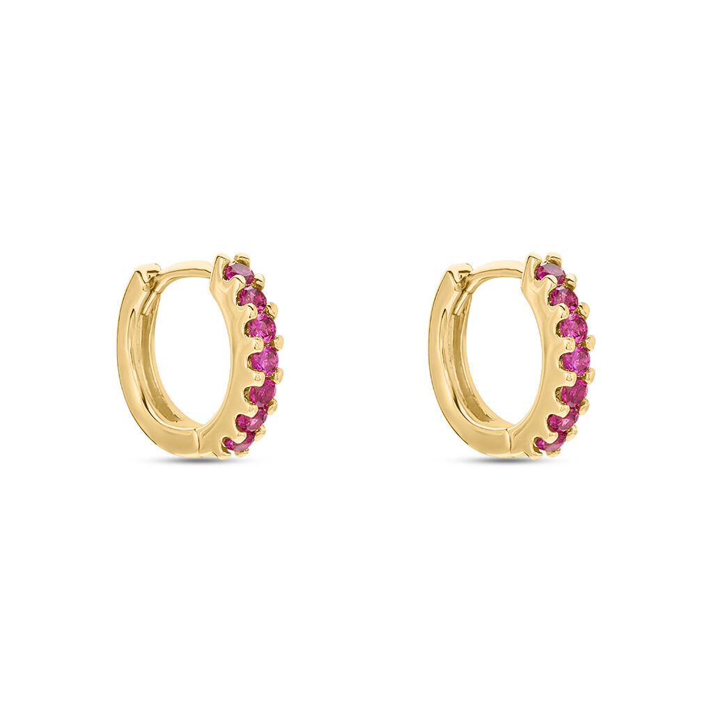 Créoles Marty Plaqué Or Jaune Spinelle Synthétique - Boucles d'oreilles créoles Femme | Histoire d’Or