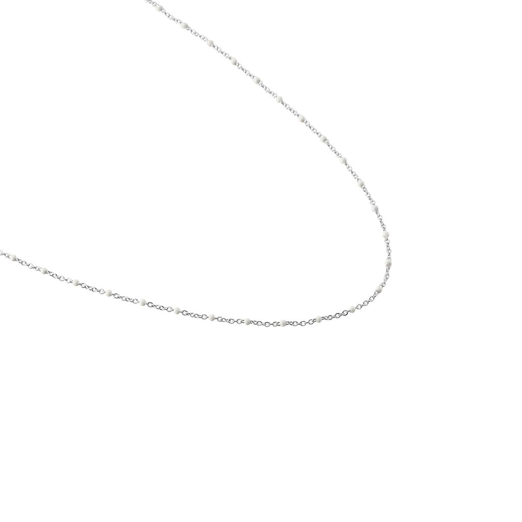 Collier Polka Argent Blanc - Ras de cou Femme | Histoire d’Or