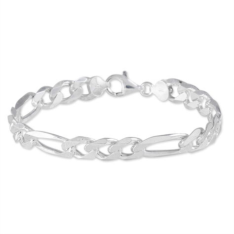 Bracelet Vivian Maille Alternee 1/3 Argent Blanc - Bracelets chaîne Homme | Histoire d’Or
