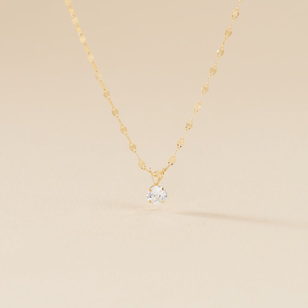 Collier Or Jaune Luminae Oxyde De Zirconium - Colliers Femme | Histoire d&rsquo;Or