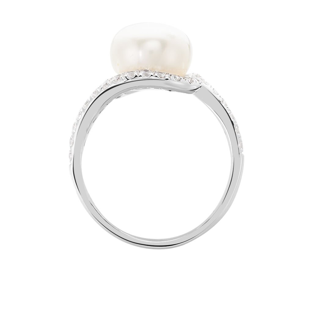 Bague Loris Argent Blanc Perle De Culture Et Oxyde De Zirconium - Bagues avec pierre Femme | Histoire d’Or
