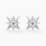 Boucles D'oreilles Puces Semira Argent Blanc Oxyde De Zirconium - Boucles d'oreilles fantaisie Femme | Histoire d&rsquo;Or