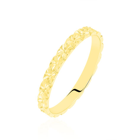 Alliance Fleur Diamantee Ruban Plat Or Jaune - Alliances Femme | Histoire d’Or