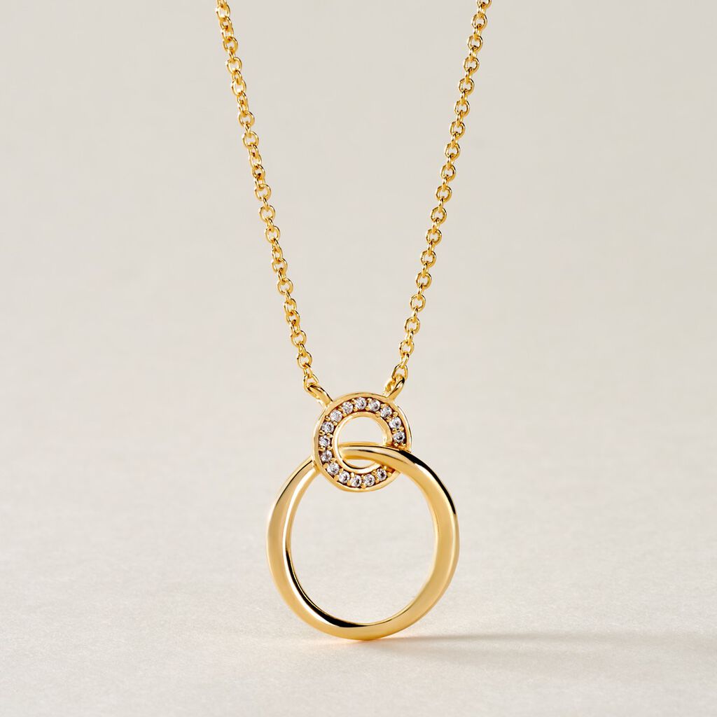 Collier Plaqu&eacute; Or Essia Oxydes De Zirconium - Colliers fantaisie Femme | Histoire d&rsquo;Or