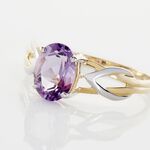 Bague Or Bicolore Bonnie Am&eacute;thyste - Bagues solitaires Femme | Histoire d&rsquo;Or