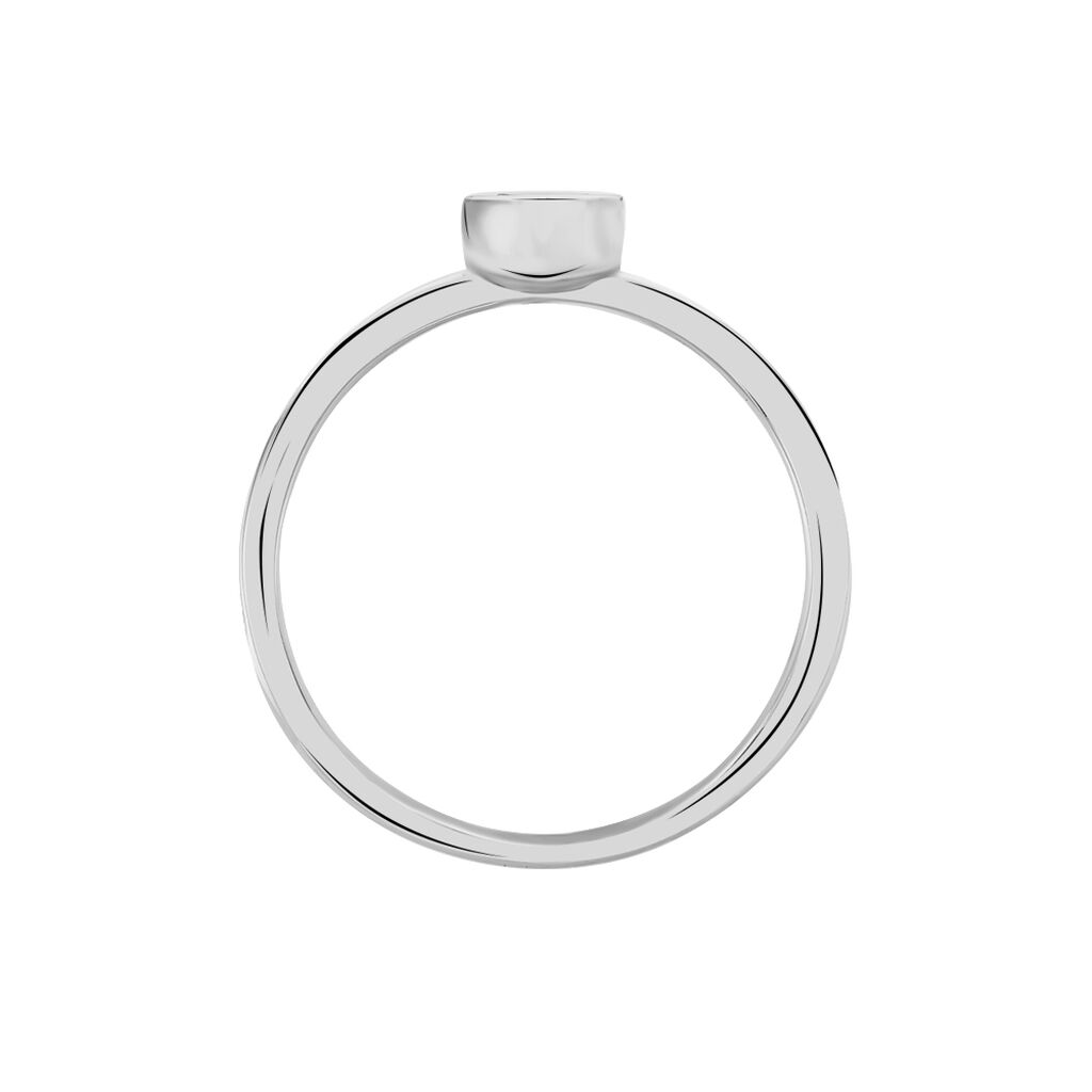 Bague Solitaire Mathylda Argent Blanc Pierre De Synthese Et Oxyde - Bagues solitaires Femme | Histoire d’Or