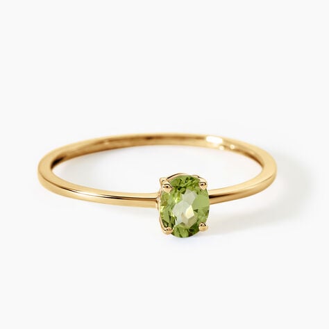 Bague Valentino Argent Dor&eacute; A L'Or 750/1000 P&eacute;ridot - Bagues solitaires Femme | Histoire d&rsquo;Or