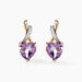 Boucles D'oreilles Or Jaune Clothilde Amethystes Oxydes - Clous d'oreilles Femme | Histoire d’Or
