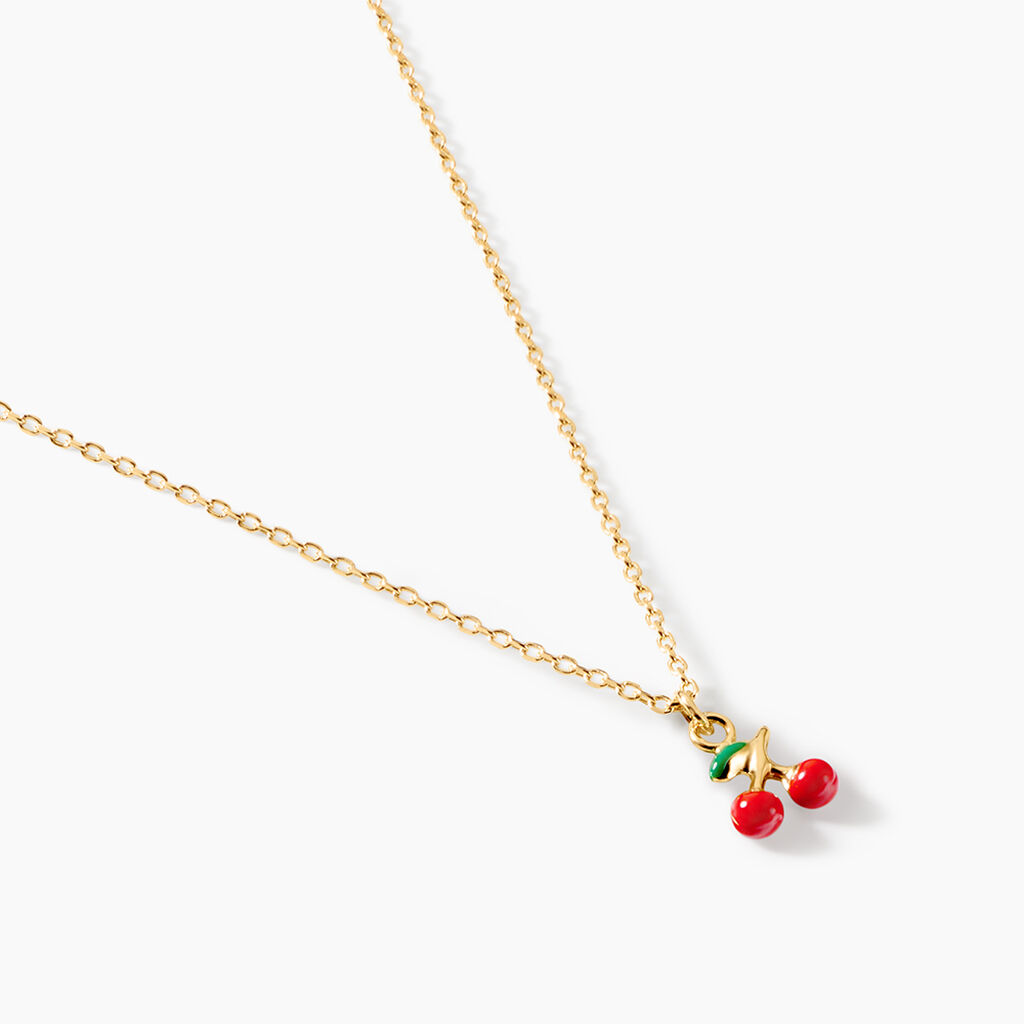 Collier Cherry Cerise Argent Dor&eacute; A L'Or 750/1000 - Bijoux sans pierre Enfant | Histoire d&rsquo;Or