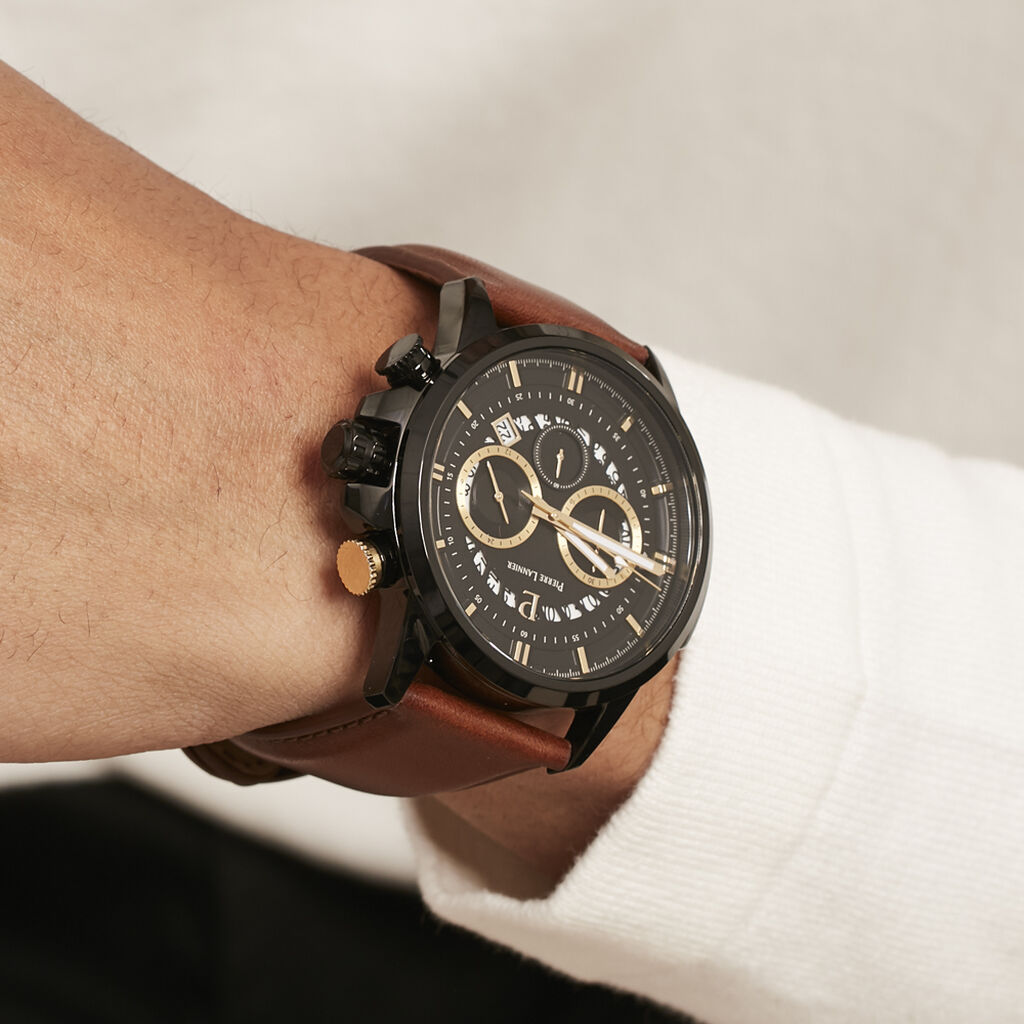 Montre Pierre Lannier Sentinelle Noir - Montres Homme | Histoire d’Or