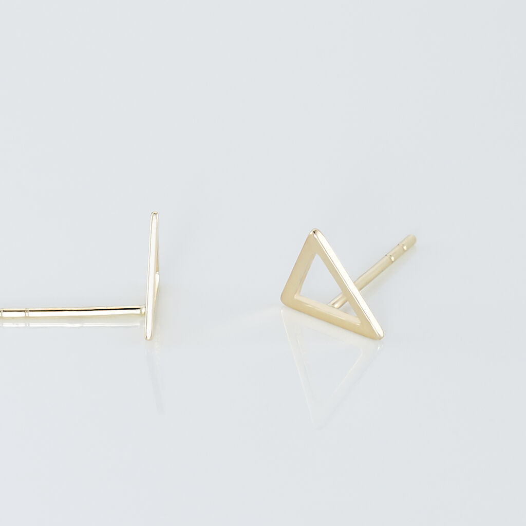 Boucles D'oreilles Puces Anne-berengere Triangle Or Jaune - Clous d'oreilles Femme | Histoire d’Or