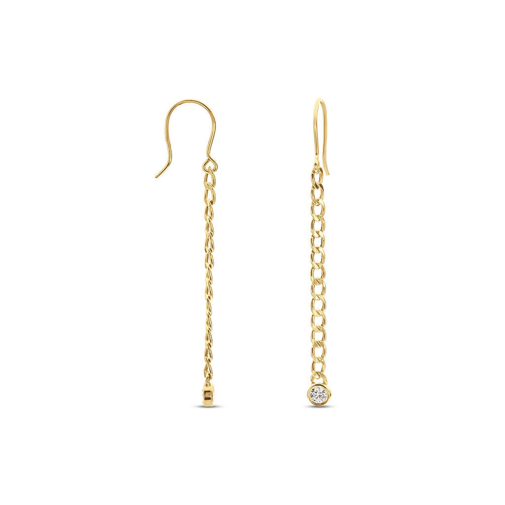 Boucles D'oreilles Pendantes Vienne Or Jaune Oxyde De Zirconium - Boucles d'oreilles pendantes Femme | Histoire d&rsquo;Or