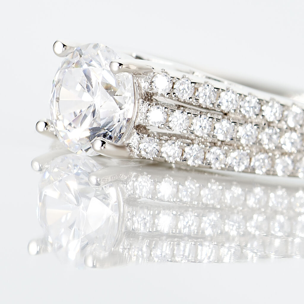 Bague Solitaire Maelline Argent Blanc Oxyde De Zirconium - Bagues solitaires Femme | Histoire d&rsquo;Or