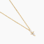 Collier Saint Or Jaune Diamant Synth&eacute;tique - Colliers Femme | Histoire d&rsquo;Or