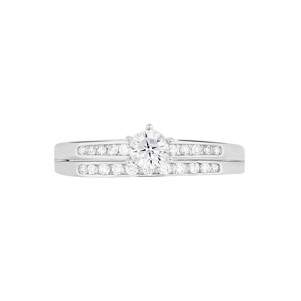 Bague Solitaire Leela Argent Blanc Oxyde De Zirconium - Bagues solitaires Femme | Histoire d&rsquo;Or