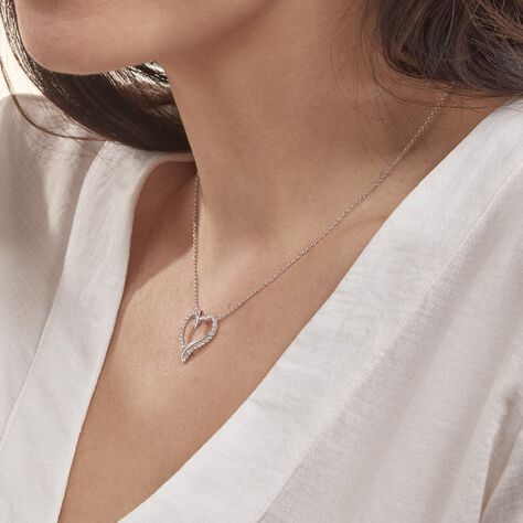 Collier Miliza Argent Blanc Oxyde De Zirconium - Colliers Coeur Femme | Histoire d’Or