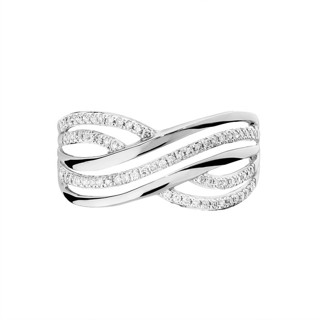 Bague Ocean Or Blanc Diamant - Bagues avec pierre Femme | Histoire d’Or