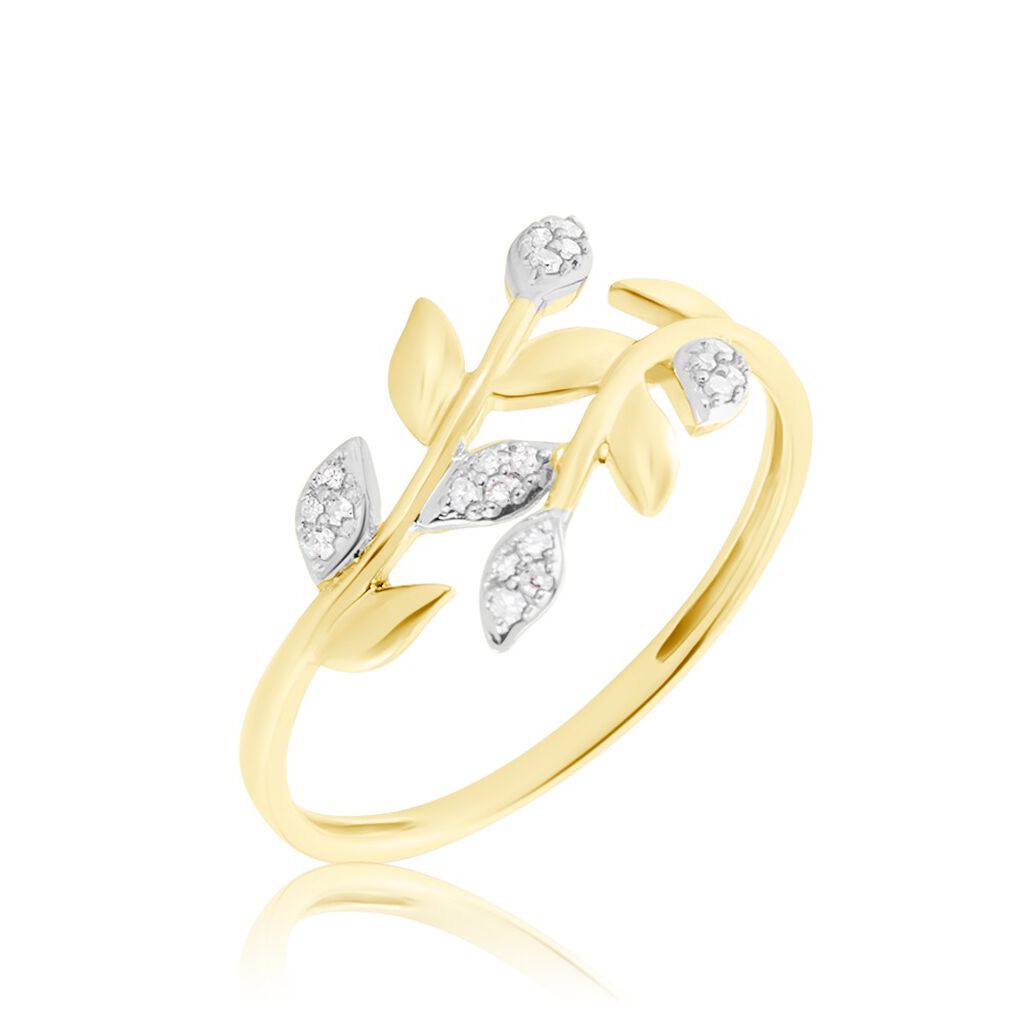 Bague Emelyne Or Jaune Diamant - Bagues avec pierre Femme | Histoire d’Or
