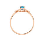 Bague Lora Or Rose Topaze Et Oxyde De Zirconium - Bagues solitaires Femme | Histoire d&rsquo;Or