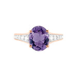 Bague Marie-camille Or Rose Amethyste Et Oxyde De Zirconium - Bagues solitaires Femme | Histoire d&rsquo;Or