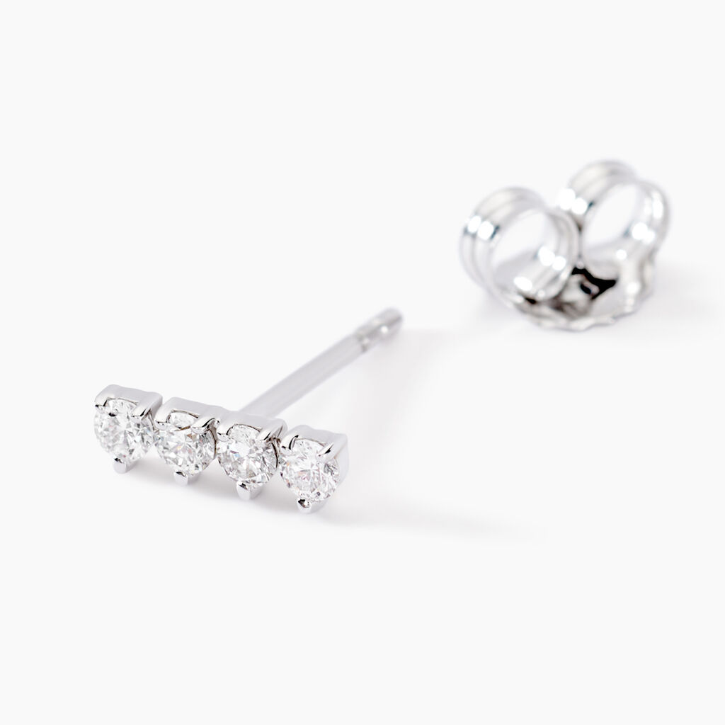 Boucles D'oreilles Puces Blitalia Or Blanc Diamant Synthétique - Clous d'oreilles Femme | Histoire d’Or