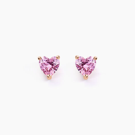 Boucles D'oreilles Puces Kelvyn Argent Rose Oxyde De Zirconium - Boucles d'oreilles fantaisie Femme | Histoire d&rsquo;Or