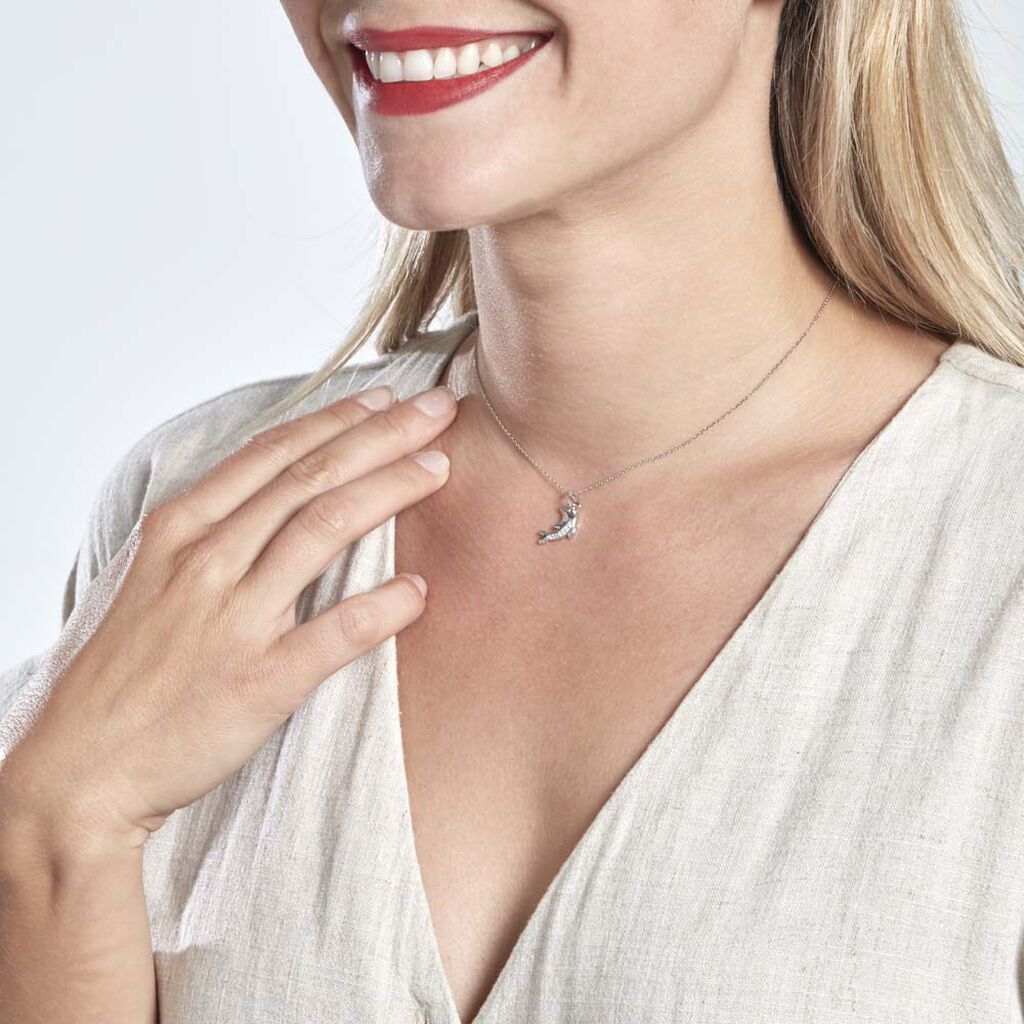 Pendentif Amelot Argent Blanc Oxyde De Zirconium - Pendentifs Femme | Histoire d’Or