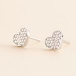 Boucles D'oreilles Puces Esperanza Argent Blanc Oxyde De Zirconium - Boucles d'oreilles fantaisie Femme | Histoire d&rsquo;Or