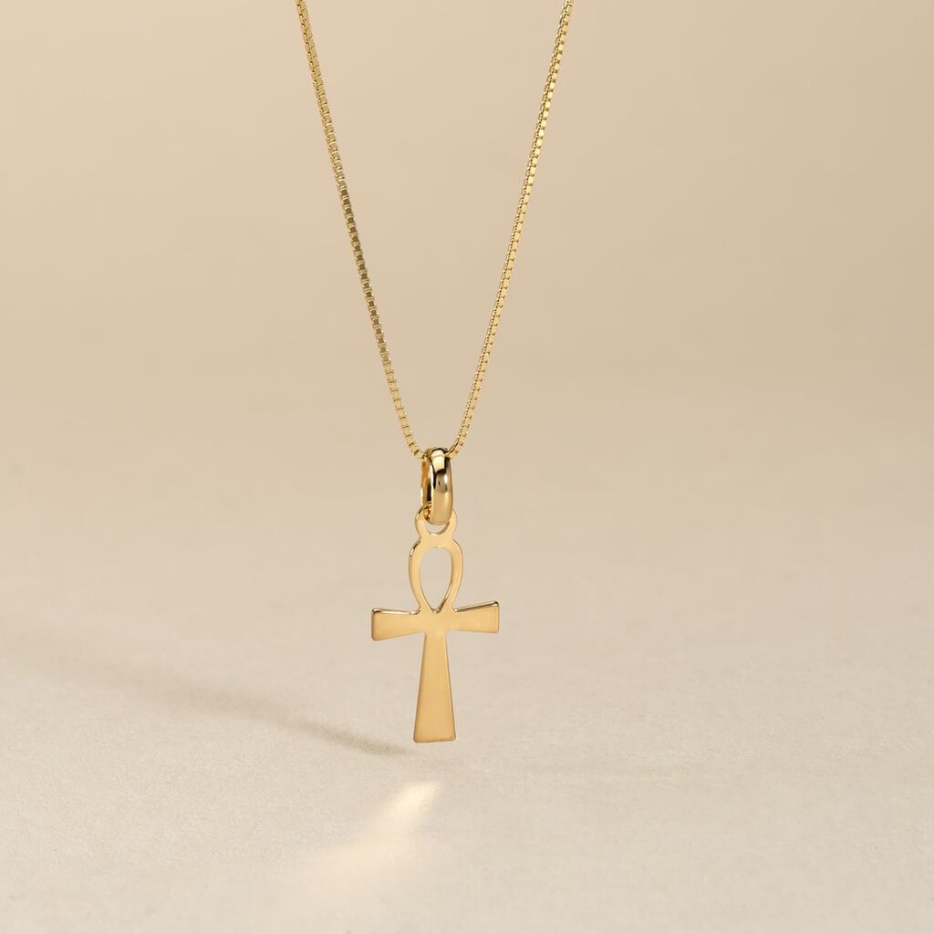 Pendentif Basilissa Croix De Vie Or Jaune - Pendentifs Bapt&ecirc;me Famille | Histoire d&rsquo;Or